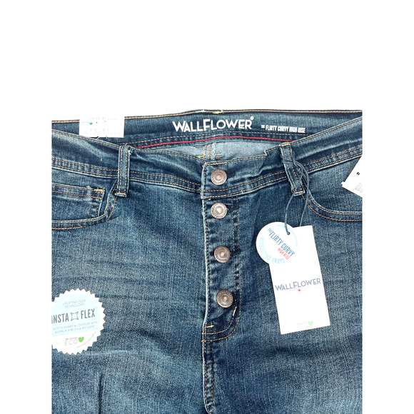 Wall Flower Junior Jeans Curvy High Rise Distressed Ankle Size 0 / 24  NWT - Picture 3 of 4